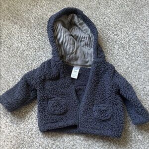 Cozy Navy Sherpa Baby Jacket